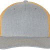 Trucker Cap Heather Grey/Amber Gold Front side