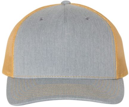 Trucker Cap Heather Grey/Amber Gold Front side