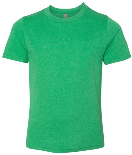 Youth CVC Short Sleeve Crew - 3312 Kelly Green Front side