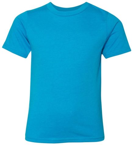 Youth CVC Short Sleeve Crew - 3312 Turquoise Front side