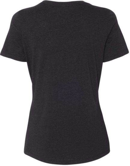 Women’s Relaxed Fit Heather CVC Tee Black Heather Back side