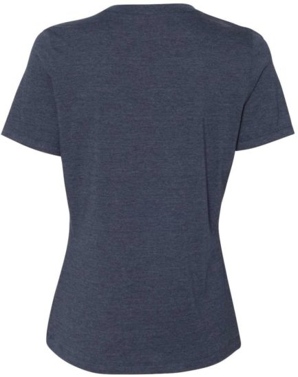 Women’s Relaxed Fit Heather CVC Tee Heather Navy Back side