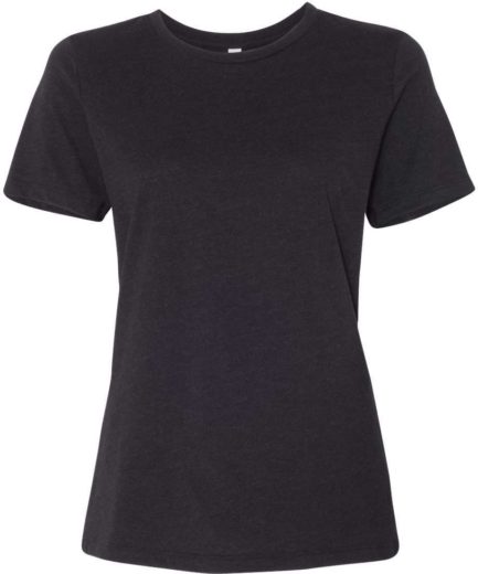 Women’s Relaxed Fit Heather CVC Tee Black Heather Front side