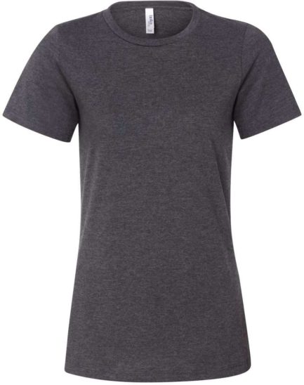 Women’s Relaxed Fit Heather CVC Tee Dark Grey Heather Front side
