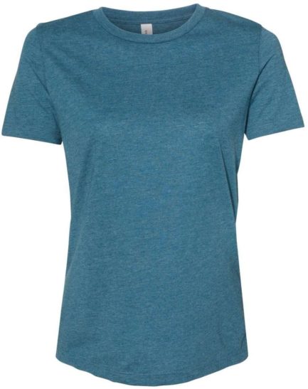 Women’s Relaxed Fit Heather CVC Tee Heather Deep Teal Front side