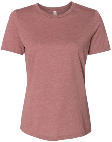 Women’s Relaxed Fit Heather CVC Tee Heather Mauve Front side
