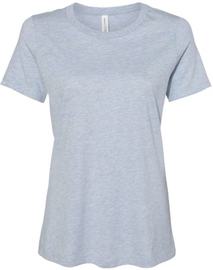 Women’s Relaxed Fit Heather CVC Tee Heather Prism Blue Front side