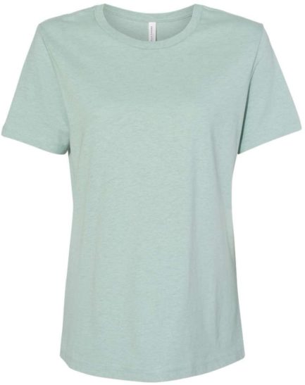 Women’s Relaxed Fit Heather CVC Tee Heather Prism Dusty Blue Front side
