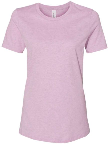 Women’s Relaxed Fit Heather CVC Tee Heather Prism Lilac Front side
