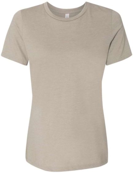 Women’s Relaxed Fit Heather CVC Tee Heather Stone Front side