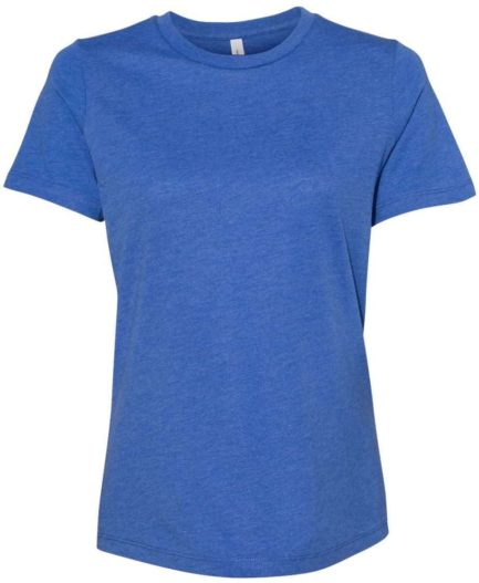Women’s Relaxed Fit Heather CVC Tee Heather True Royal Front side