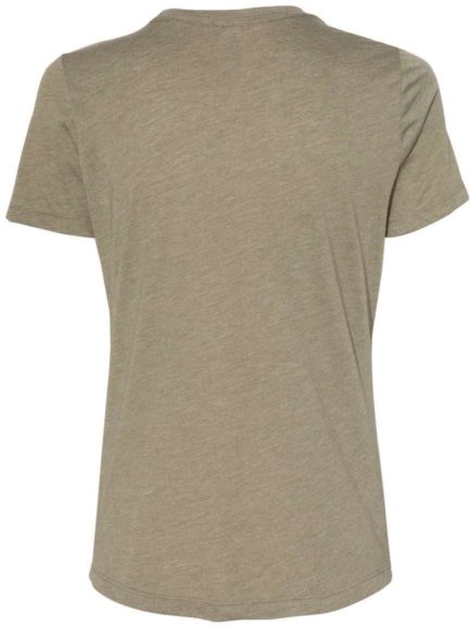 Women’s Relaxed Fit Triblend Tee Olive Triblend Back side