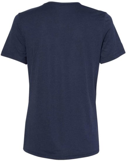 Women’s Relaxed Fit Triblend Tee Solid Navy Triblend Back side