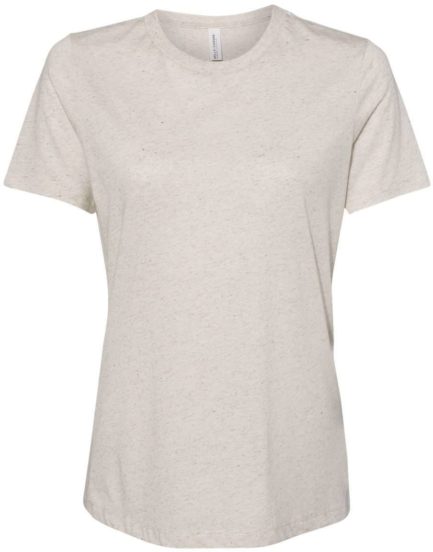 Women’s Relaxed Fit Triblend Tee Oatmeal Triblend Front side