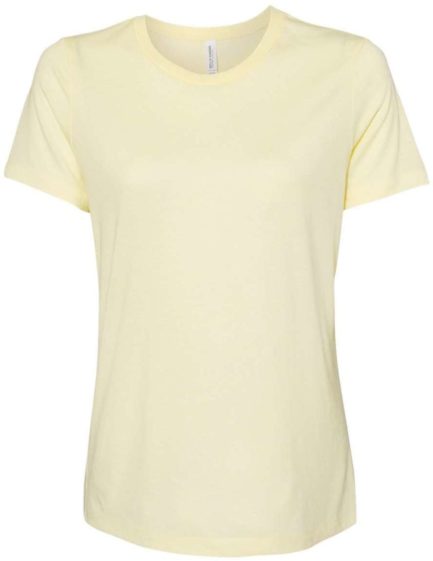 Women’s Relaxed Fit Triblend Tee Pale Yellow Triblend Front side