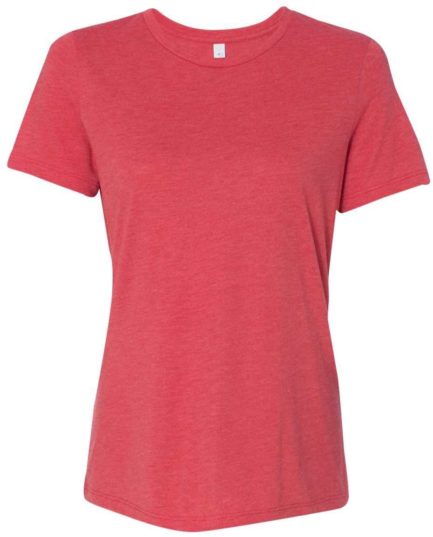 Women’s Relaxed Fit Triblend Tee Red Triblend Front side
