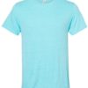Snow Heather Jersey Crew T-Shirt Caribbean Blue Front side