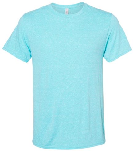 Snow Heather Jersey Crew T-Shirt Caribbean Blue Front side