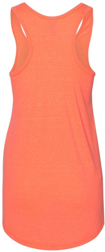 Women's Snow Heather Jersey Racerback Tank Top Bright Coral Back side