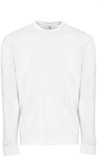 Unisex Crew with Pocket - 9001 White Front side