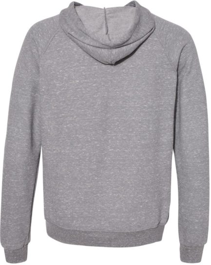 Snow Heather French Terry Pullover Hood Sweatshirt Charcoal Back side
