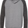 Snow Heather French Terry Pullover Hood Sweatshirt Charcoal/Black Ink Back side