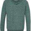 Snow Heather French Terry Pullover Hood Sweatshirt Forest Green Back side