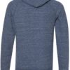 Snow Heather French Terry Pullover Hood Sweatshirt Navy Back side
