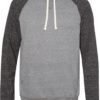 Snow Heather French Terry Pullover Hood Sweatshirt Charcoal/Black Ink Front side