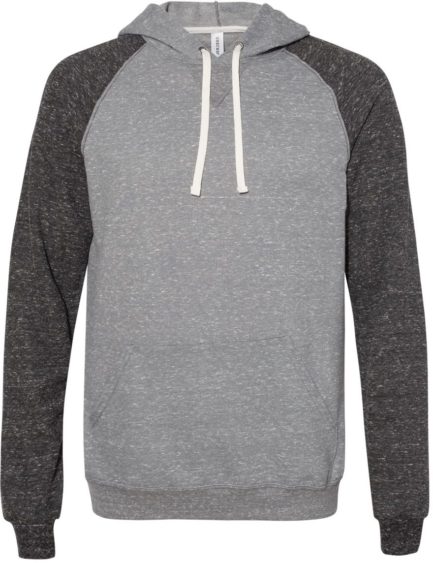 Snow Heather French Terry Pullover Hood Sweatshirt Charcoal/Black Ink Front side
