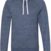 Snow Heather French Terry Pullover Hood Sweatshirt Navy Front side