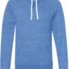 Snow Heather French Terry Pullover Hood Sweatshirt Royal Front side