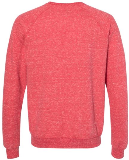 Snow Heather French Terry Crewneck Sweatshirt Red Back side
