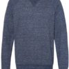 Snow Heather French Terry Crewneck Sweatshirt Navy Front side