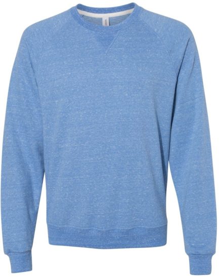 Snow Heather French Terry Crewneck Sweatshirt Royal Front side