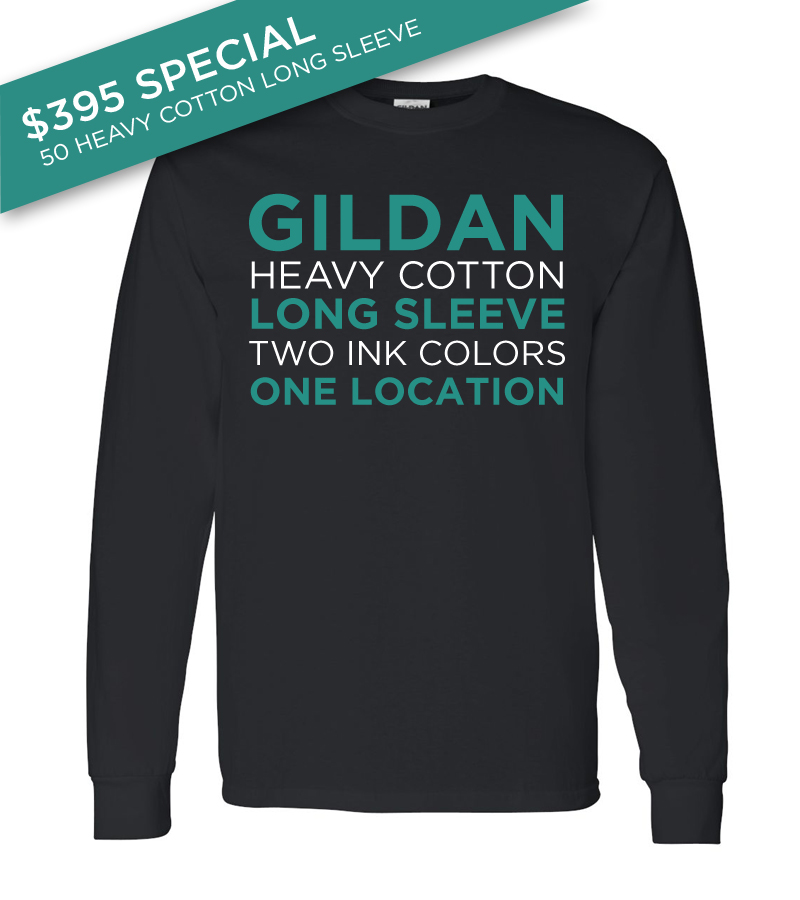 50 Gildan Heavy Cotton Long Sleeve Shirts ($395) + Free Shipping